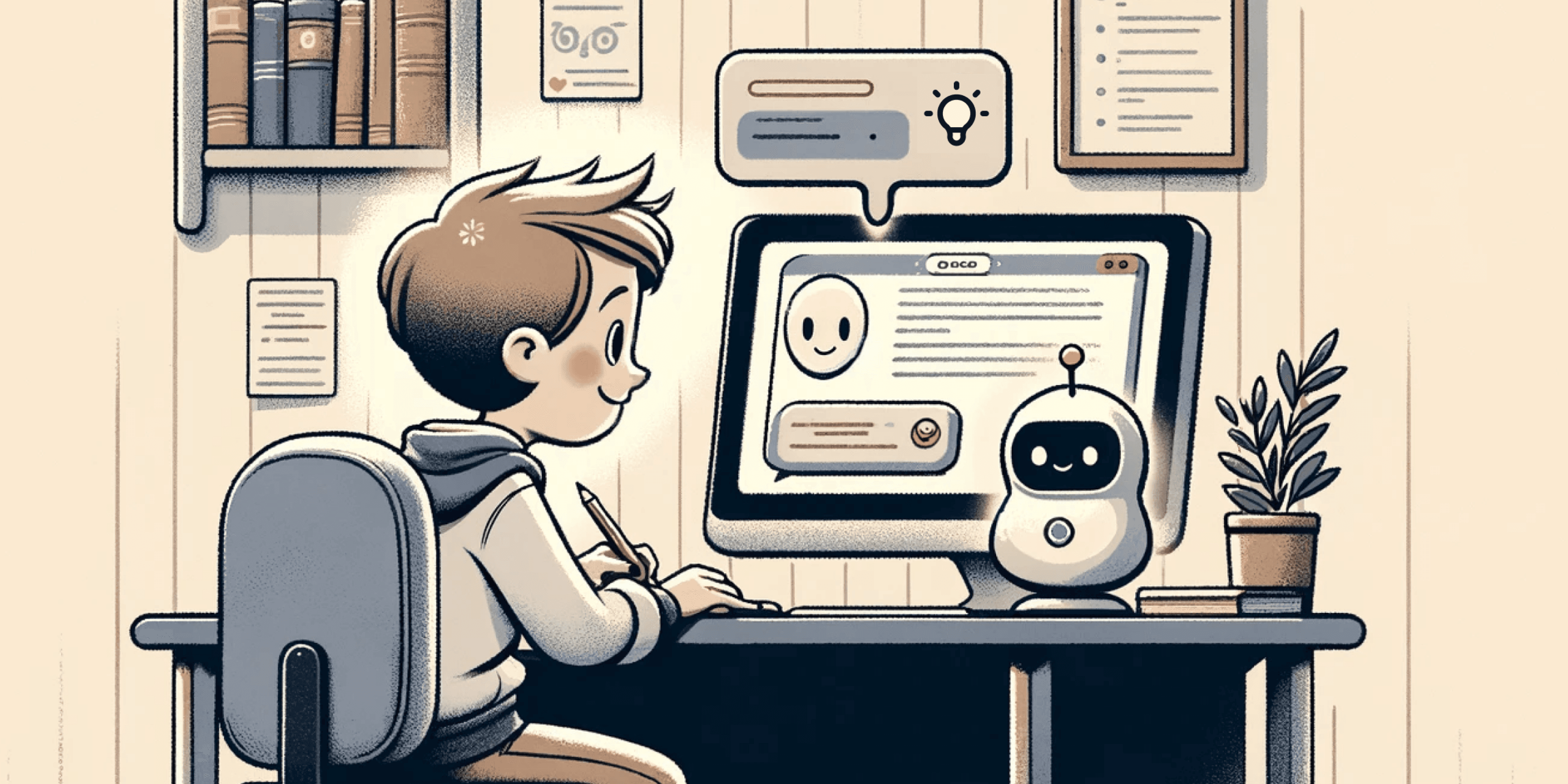 Student collaborating with AI to write and edit
